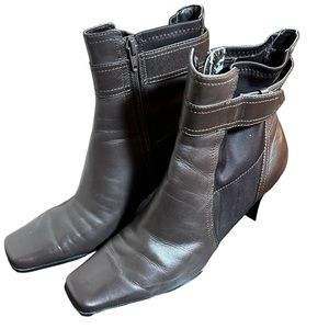 Liz Claiborne Flex Brown Leather Heeled Boots